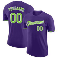 Laden Sie das Bild in den Galerie-Viewer, Custom Purple Neon Green-White Performance T-Shirt
