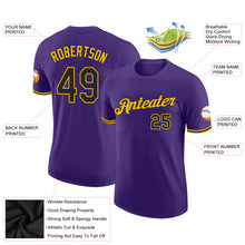Laden Sie das Bild in den Galerie-Viewer, Custom Purple Black-Gold Performance T-Shirt
