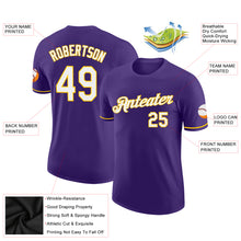 Laden Sie das Bild in den Galerie-Viewer, Custom Purple White-Gold Performance T-Shirt
