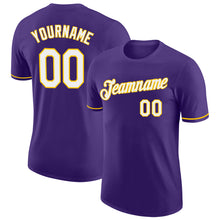 Laden Sie das Bild in den Galerie-Viewer, Custom Purple White-Gold Performance T-Shirt
