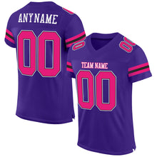 Laden Sie das Bild in den Galerie-Viewer, Custom Purple Hot Pink-Black Mesh Authentic Football Jersey
