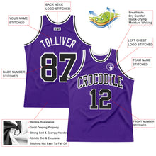 Загрузить изображение в средство просмотра галереи, Custom Purple Black-White Authentic Throwback Basketball Jersey
