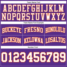 Load image into Gallery viewer, Custom Purple White-Orange Authentic Throwback Basketball Shorts
