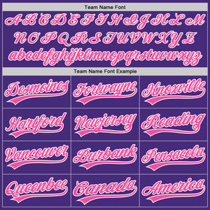 Custom Purple Pink-White Authentic Baseball Jersey