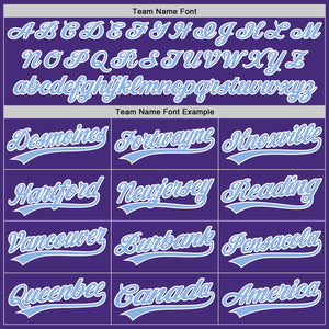 Custom Purple Light Blue-White Authentic Baseball Jersey