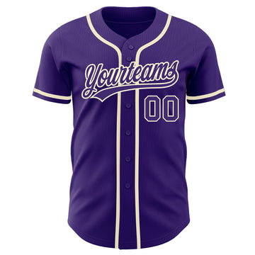 Custom Purple Purple-Cream Authentic Baseball Jersey