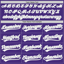 Load image into Gallery viewer, Custom Purple White-Gray Authentic Baseball Jersey
