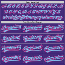 Load image into Gallery viewer, Custom Purple Pink-Light Blue Authentic Baseball Jersey
