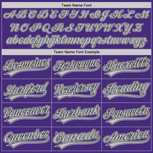 Load image into Gallery viewer, Custom Purple Gray-Black Authentic Baseball Jersey

