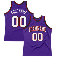 Загрузить изображение в средство просмотра галереи, Custom Purple White Red-Black Authentic Throwback Basketball Jersey
