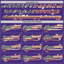 Load image into Gallery viewer, Custom Purple Vintage USA Flag-Cream Authentic Baseball Jersey
