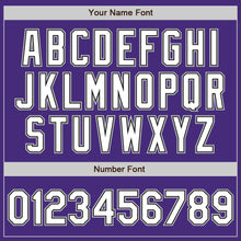 Load image into Gallery viewer, Custom Purple Black Pinstripe White-Gray Authentic Baseball Jersey
