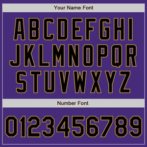 Custom Purple Black Pinstripe Black-Old Gold Authentic Baseball Jersey