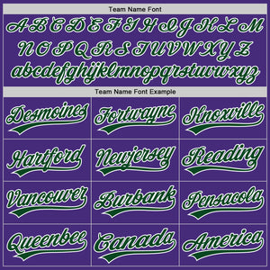 Custom Purple White Pinstripe Green Authentic Baseball Jersey
