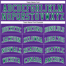 Laden Sie das Bild in den Galerie-Viewer, Custom Purple White Pinstripe Kelly Green Authentic Basketball Jersey
