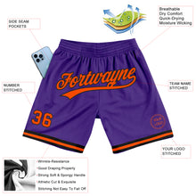 Laden Sie das Bild in den Galerie-Viewer, Custom Purple Orange-Black Authentic Throwback Basketball Shorts
