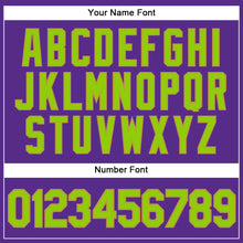 Load image into Gallery viewer, Custom Purple Neon Green-Old Gold Authentic Baseball Jersey
