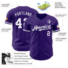 Laden Sie das Bild in den Galerie-Viewer, Custom Purple White Authentic Baseball Jersey
