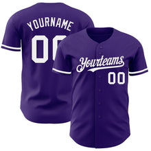 Laden Sie das Bild in den Galerie-Viewer, Custom Purple White Authentic Baseball Jersey
