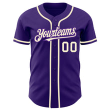 Laden Sie das Bild in den Galerie-Viewer, Custom Purple Cream Authentic Baseball Jersey
