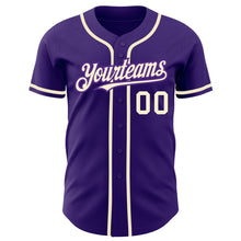Load image into Gallery viewer, Custom Purple Cream Authentic Baseball Jersey
