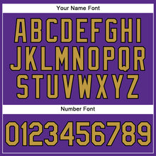 Load image into Gallery viewer, Custom Purple Black Pinstripe Old Gold Authentic Baseball Jersey
