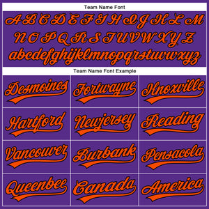 Custom Purple Black Pinstripe Orange Authentic Baseball Jersey