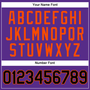 Custom Purple Black Pinstripe Orange Authentic Baseball Jersey
