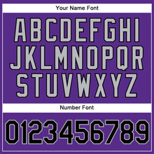 Load image into Gallery viewer, Custom Purple Black Pinstripe Gray Authentic Baseball Jersey
