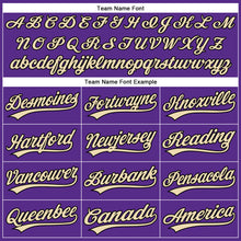 Load image into Gallery viewer, Custom Purple Black Pinstripe City Cream Authentic Baseball Jersey
