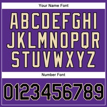 Load image into Gallery viewer, Custom Purple Black Pinstripe City Cream Authentic Baseball Jersey
