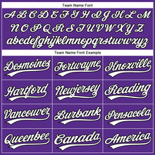 Load image into Gallery viewer, Custom Purple White Pinstripe Black Authentic Baseball Jersey

