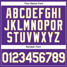 Load image into Gallery viewer, Custom Purple White Pinstripe Old Gold Authentic Baseball Jersey
