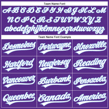 Load image into Gallery viewer, Custom Purple White Pinstripe Light Blue Authentic Baseball Jersey
