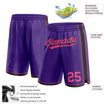 Custom Purple Pink-Black Authentic Basketball Shorts