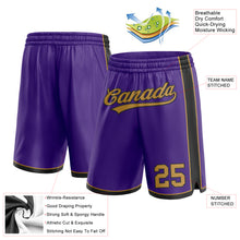 Load image into Gallery viewer, Custom Purple Old Gold-Black Authentic Basketball Shorts
