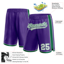 Laden Sie das Bild in den Galerie-Viewer, Custom Purple White-Kelly Green Authentic Basketball Shorts
