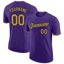 Load image into Gallery viewer, Custom Purple Old Gold-Black Performance T-Shirt
