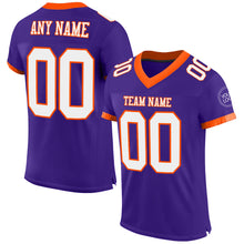 Laden Sie das Bild in den Galerie-Viewer, Custom Purple White-Orange Mesh Authentic Football Jersey
