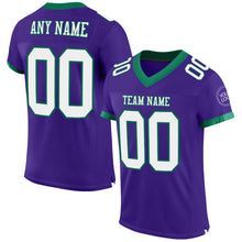 Laden Sie das Bild in den Galerie-Viewer, Custom Purple White-Kelly Green Mesh Authentic Football Jersey
