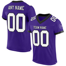 Laden Sie das Bild in den Galerie-Viewer, Custom Purple White-Black Mesh Authentic Football Jersey
