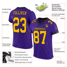 Загрузить изображение в средство просмотра галереи, Custom Purple Gold-Black Mesh Authentic Football Jersey
