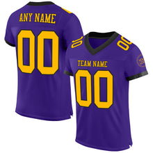 Загрузить изображение в средство просмотра галереи, Custom Purple Gold-Black Mesh Authentic Football Jersey
