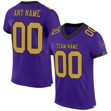 Laden Sie das Bild in den Galerie-Viewer, Custom Purple Old Gold-Black Mesh Authentic Football Jersey
