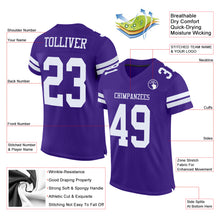 Laden Sie das Bild in den Galerie-Viewer, Custom Purple White Mesh Authentic Football Jersey
