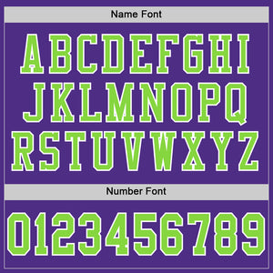 Custom Purple Neon Green-White Mesh Authentic Football Jersey