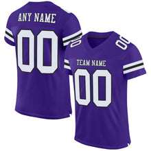 Загрузить изображение в средство просмотра галереи, Custom Purple White-Black Mesh Authentic Football Jersey
