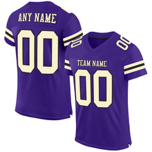 Load image into Gallery viewer, Custom Purple Cream-Black Mesh Authentic Football Jersey
