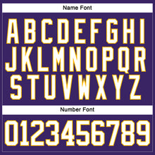Laden Sie das Bild in den Galerie-Viewer, Custom Purple White-Gold Hockey Lace Neck Jersey
