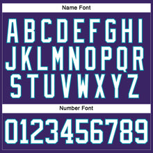 Laden Sie das Bild in den Galerie-Viewer, Custom Purple White-Teal Hockey Lace Neck Jersey

